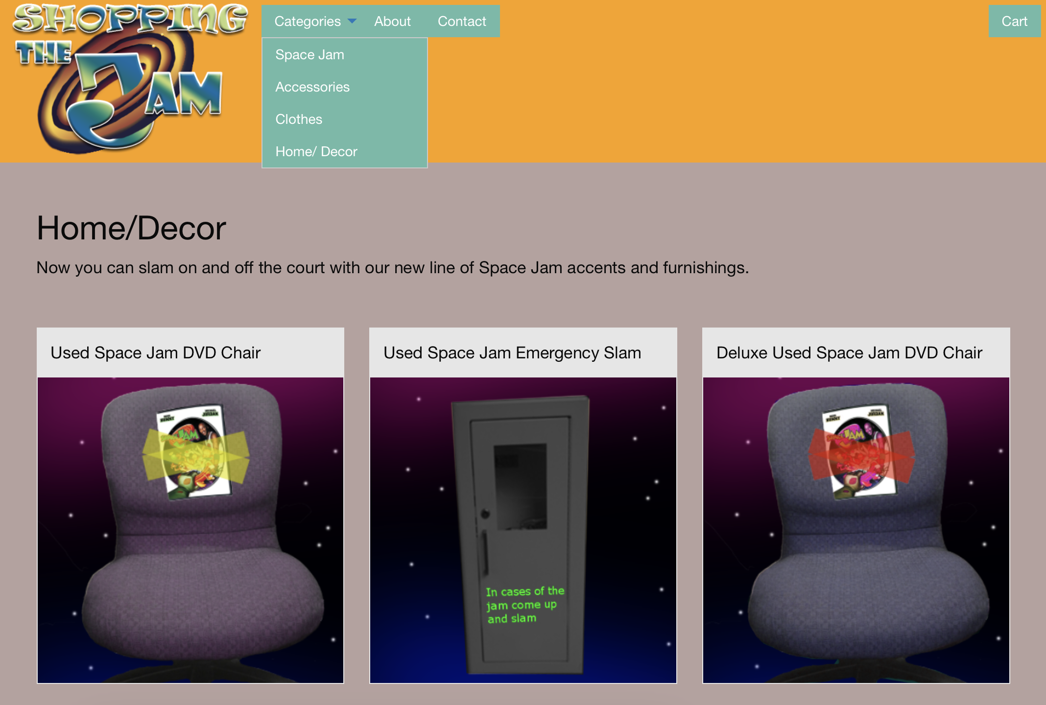 Screenshot of Space Jam website